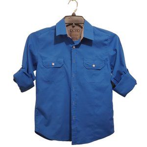 Boy's DCBD Blue Long Sleeve Button Down Shirt Size Medium